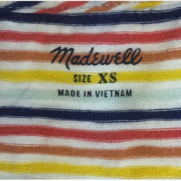 Madewell Whisper Crewneck Tee in Rainbow Stripe - Picture 4 of 4
